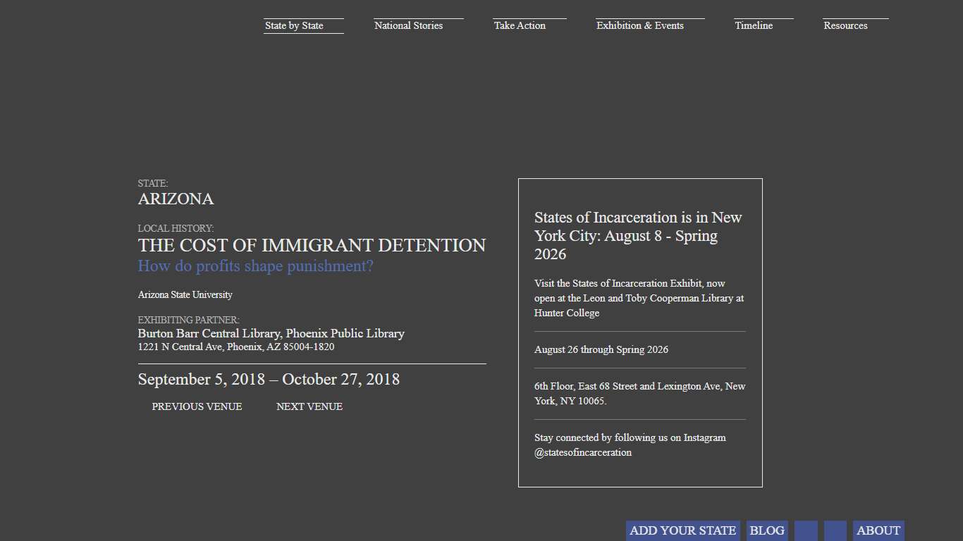 Arizona: The Cost of Immigrant Detention States of Incarceration